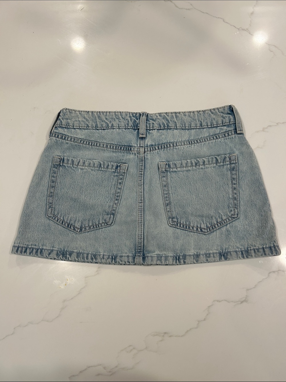 Hollister Light Denim A-Line Mini Skirt - Pale Blue - Picture 2 of 4